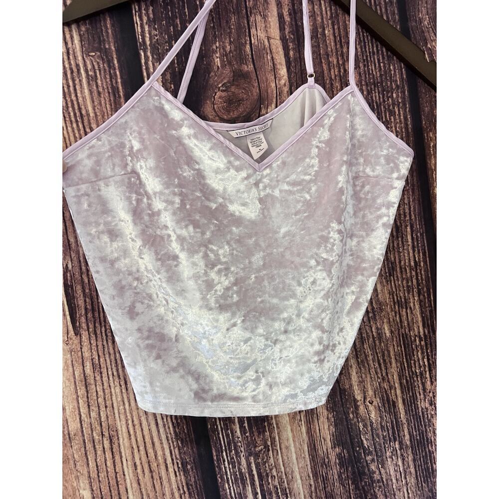 Victoria Secret Top Tank Velour Spaghetti Strap Pinkl Sexy Comfy Pj Sleepwear M - Picture 1 of 3